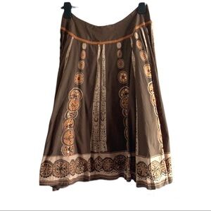 VINTAGE 🧚‍♀️embroidered pleated midi skirt size L